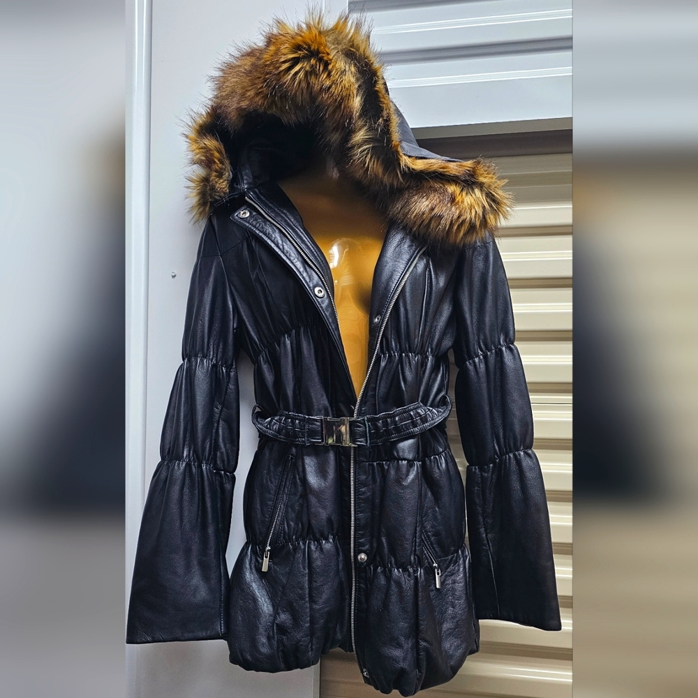 Montcler style Neiman Marcus leather jacket